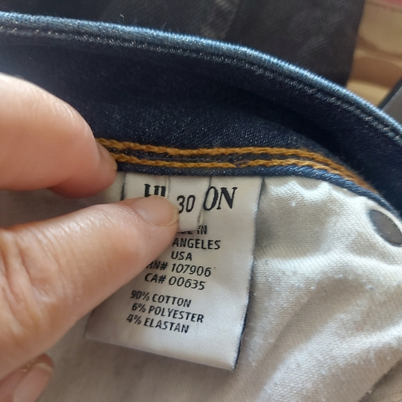 Hudson Womens Beth Mid Rise, Baby Bootcut Jeans With Studs - Picture 8 of 10